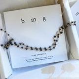 Amelia black diamond beaded chain