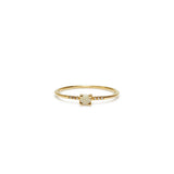 little prong pavé opal solitaire ring