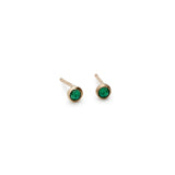 emerald bezel stud