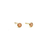 coral bezel stud
