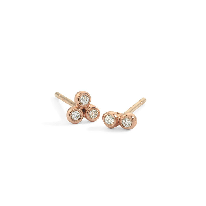 blanca monrós gómez | white diamond asymmetrical seed studs