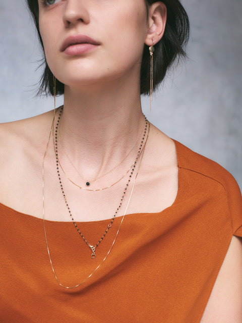 Rose Gold Stone Beaded Chain Style Necklace | C42-NK22-63 | Cilory.com