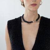 Norma black bead studs