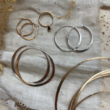 Sterling silver hammered hoops