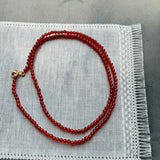 little Red garnet beaded neckalce