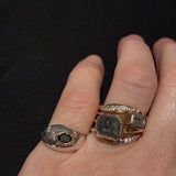 Sabine black diamond dome ring