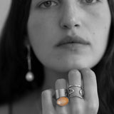 claudel  ring with Peach Moonstone