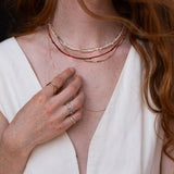 little Red garnet beaded neckalce