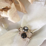 Lily ring with Black pave