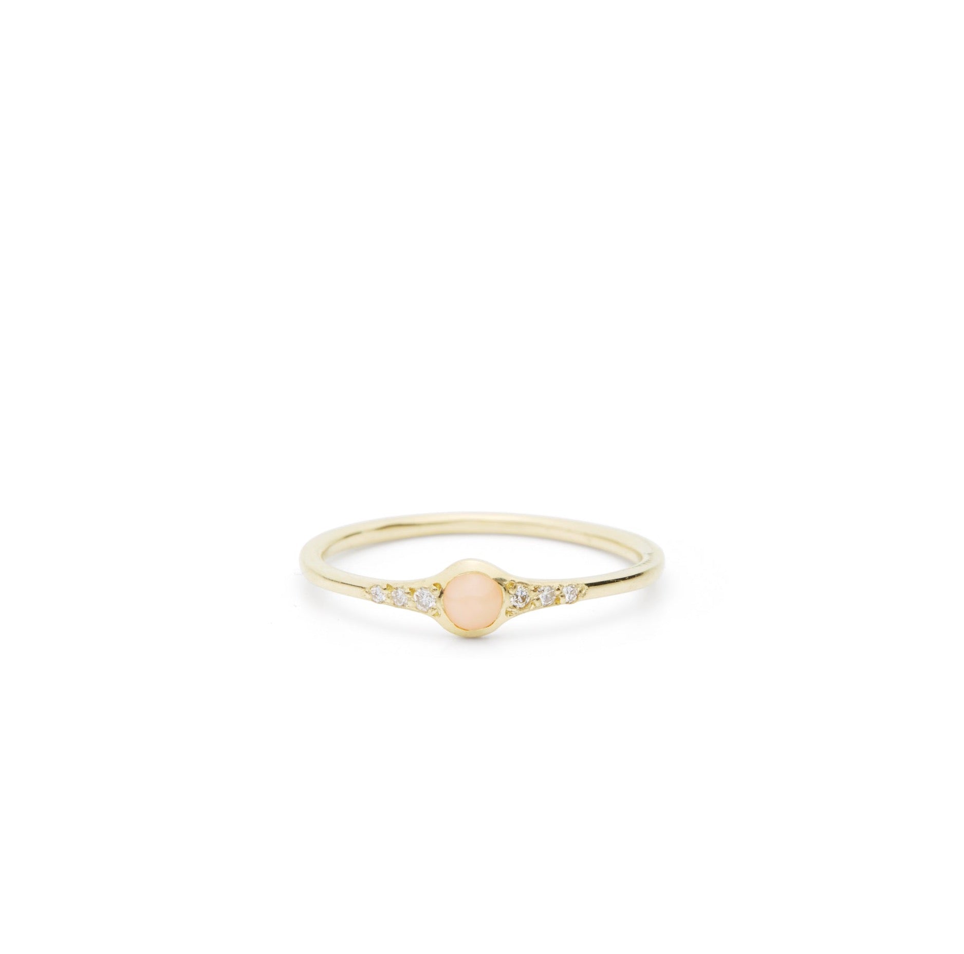 White gold coral on sale ring