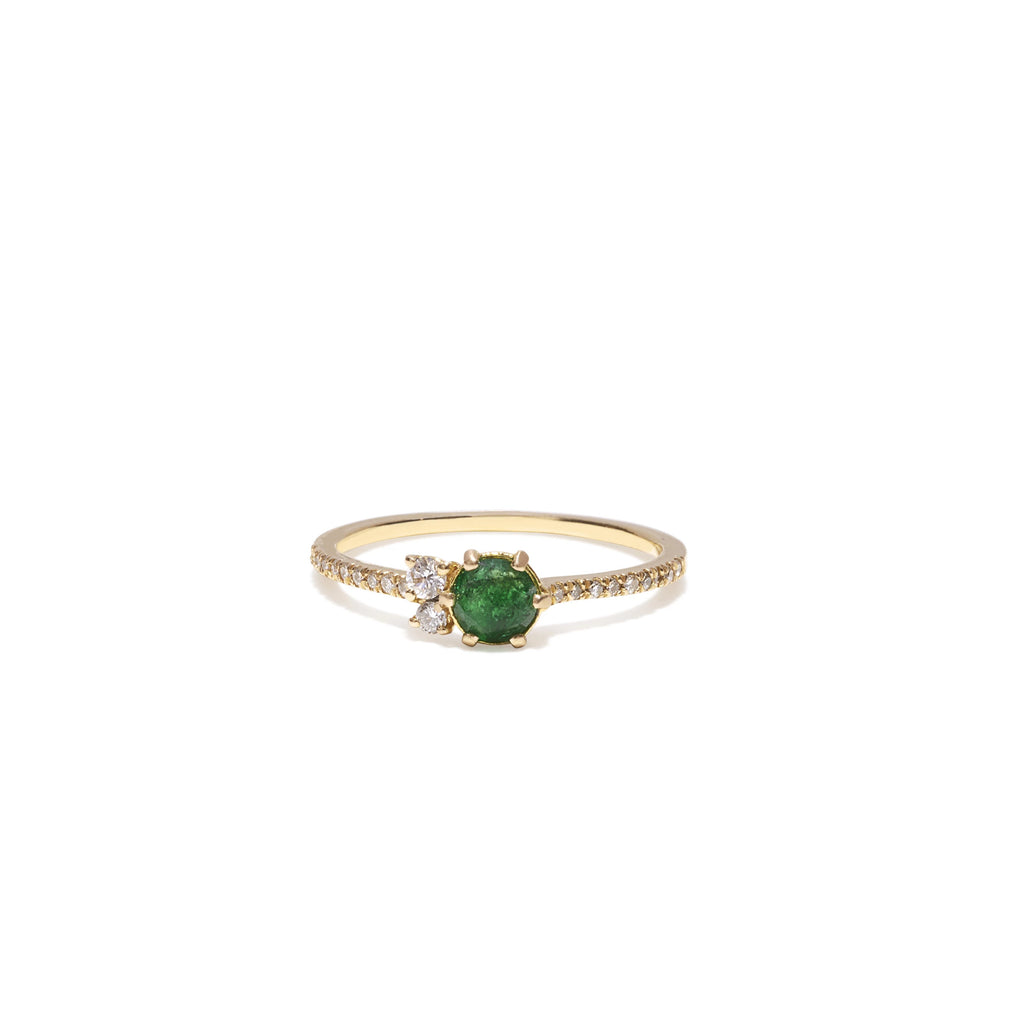small emerald lily ring