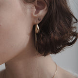 black diamond dot earrings in rose gold