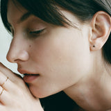black diamond stitch earring