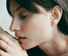 black diamond stitch earring