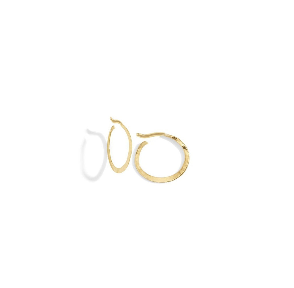 tiny hammered hoops