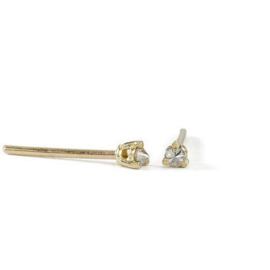 blanca monrós gómez | tiny champagne diamond studs