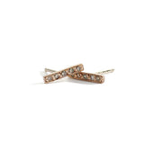 dainty diamond bar studs with black diamonds