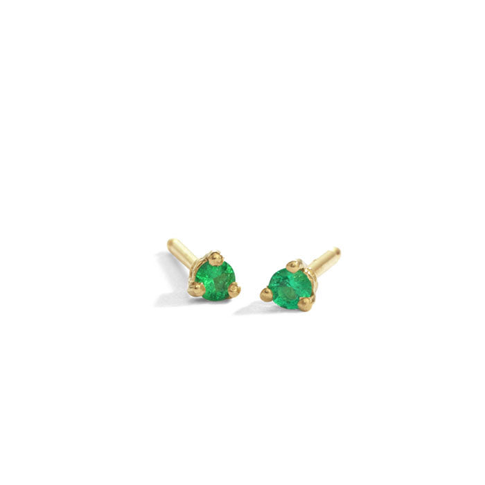 tiny emerald studs